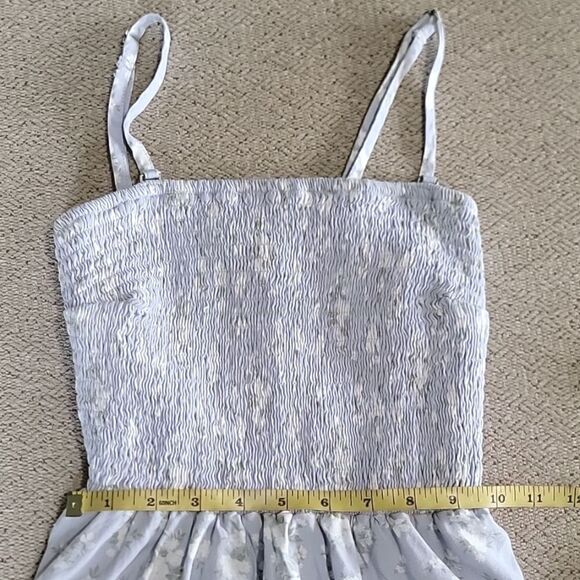 Hollister Light Blue Floral Smocked Woven Short Dress - Size Small - Picture 10 of 14